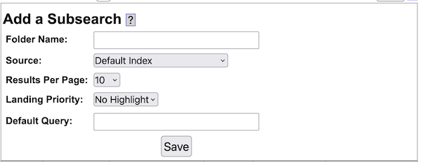 Add Subsearches Form