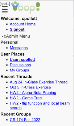 Group Discussion Context Menu For User