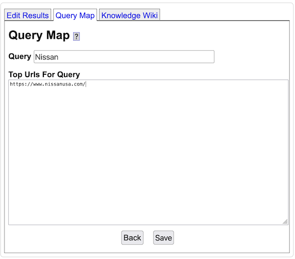 Query Map Tab with Query